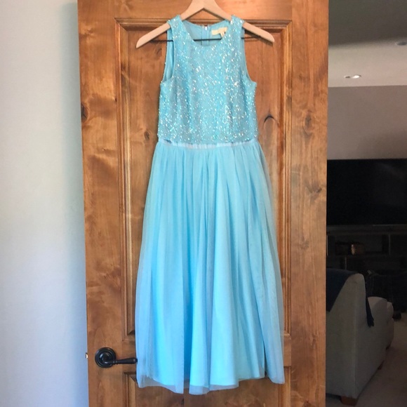 Aidan Mattox sky blue embellished dress, size 0 - Picture 1 of 6